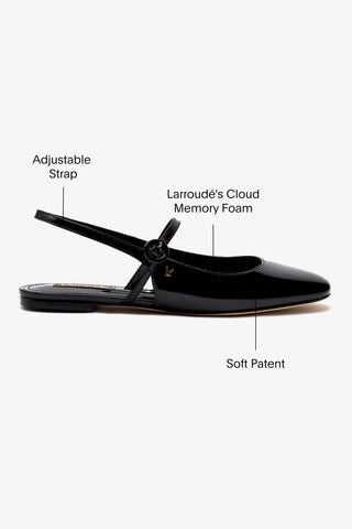 Georgina Ballet Flat In Black Patent Leather