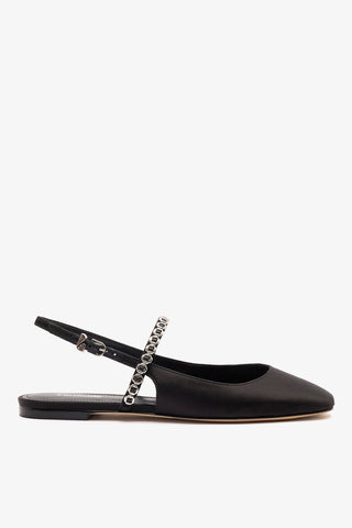 Georgina Milanina Ballet Flat In Black Satin