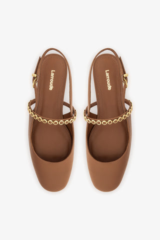 Georgina Milanina Ballet Flat In Caramel Leather