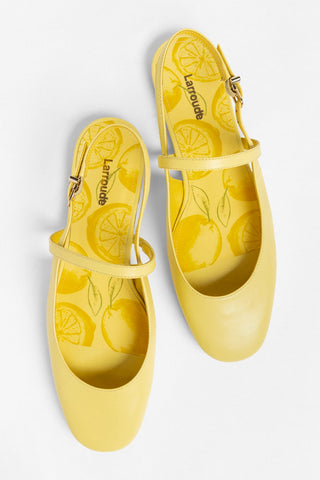Georgina Ballet Flat Lemonade Leather Flat Larroudé
