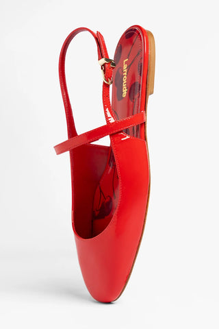 Georgina Ballet Flat Scarlet Patent Leather Flat Larroudé