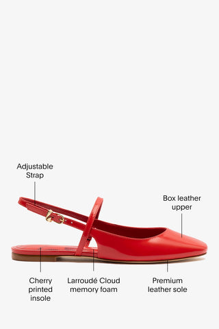 Georgina Ballet Flat Scarlet Leather Ballet Larroudé