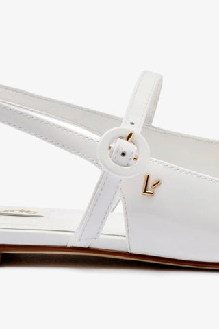 Georgina Ballet Flat In White Patent Leather