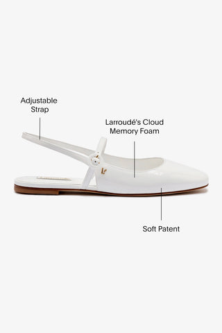 Georgina Ballet Flat In White Patent Leather