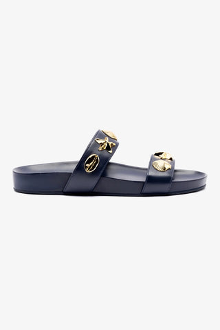 Madison Slide In Navy Leather