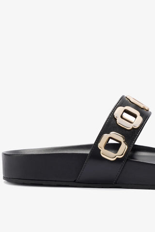 Milan Slide In Black Leather