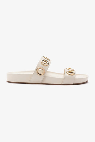 Milan Slide In Ivory Leather