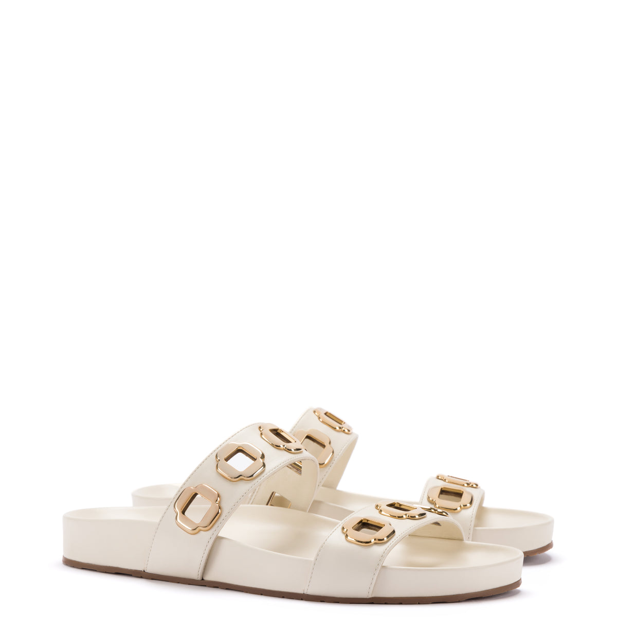 Milan Slide In Ivory Leather