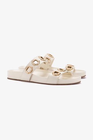 Milan Slide In Ivory Leather