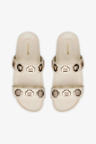 Milan Slide In Ivory Leather