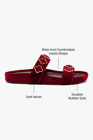 Milan Piccolo Slide In Wine Velvet