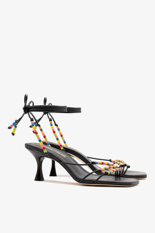 Larroudé x Ciao Lucia: Eloisa Sandal Black Leather