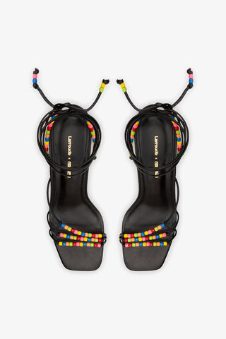 Larroudé x Ciao Lucia: Eloisa Sandal Black Leather Sandal Larroudé x Ciao Lucia