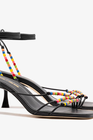 Larroudé x Ciao Lucia: Eloisa Sandal Black Leather Sandal Larroudé x Ciao Lucia