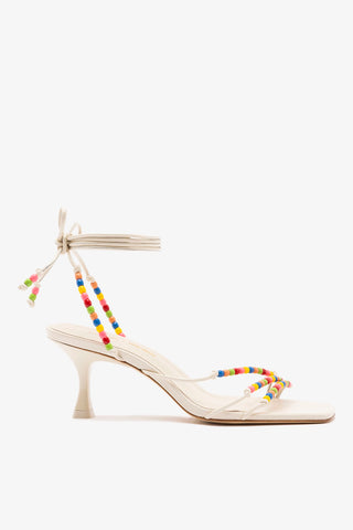 Larroudé x Ciao Lucia: Eloisa Sandal Ivory Leather Sandal Larroudé x Ciao Lucia