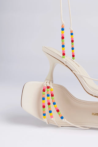 Larroudé x Ciao Lucia: Eloisa Sandal Ivory Leather Sandal Larroudé x Ciao Lucia