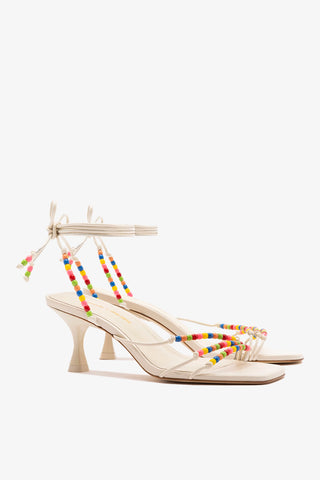 Larroudé x Ciao Lucia: Eloisa Sandal Ivory Leather Sandal Larroudé x Ciao Lucia