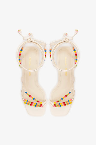 Larroudé x Ciao Lucia: Eloisa Sandal Ivory Leather Sandal Larroudé x Ciao Lucia
