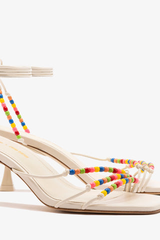 Larroudé x Ciao Lucia: Eloisa Sandal Ivory Leather Sandal Larroudé x Ciao Lucia
