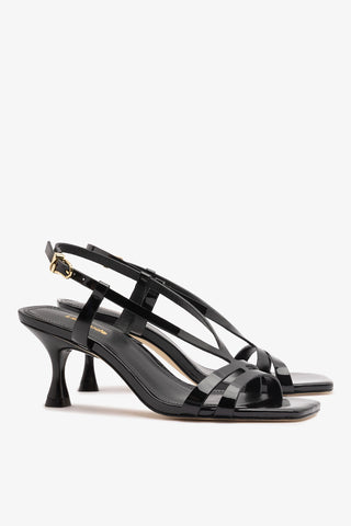 Daphne Sandal Black Patent Leather Sandal Larroudé