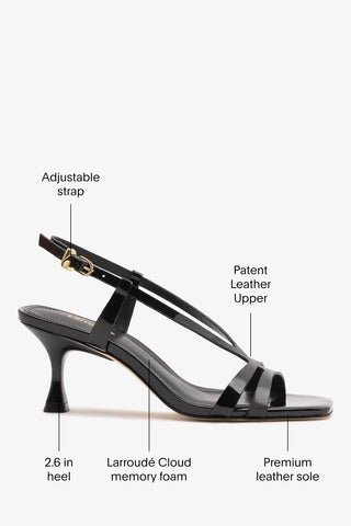 Daphne Sandal Black Patent Leather Sandal Larroudé