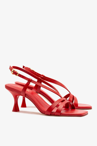 Daphne Sandal In Scarlet Leather