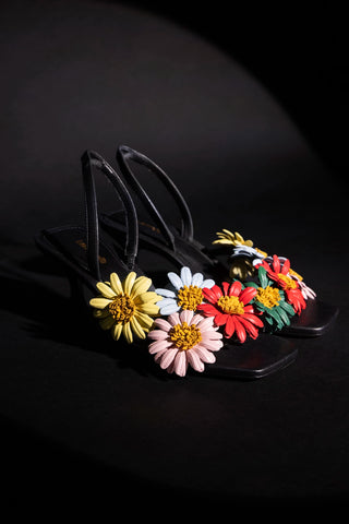 Fiore Sandal Black Leather Sandal Larroudé