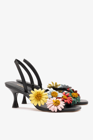 Fiore Sandal Black Leather Sandal Larroudé