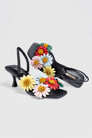 Fiore Sandal Black Leather Sandal Larroudé