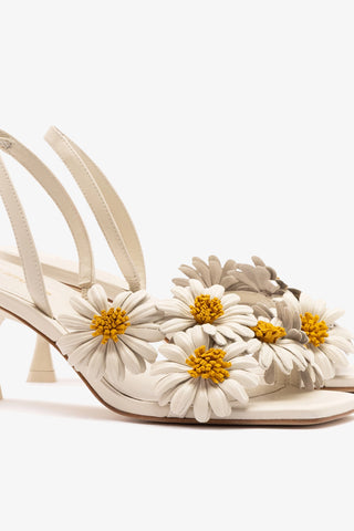 Fiore Sandal Ivory Leather Womens - Shoes - Sandals Larroudé