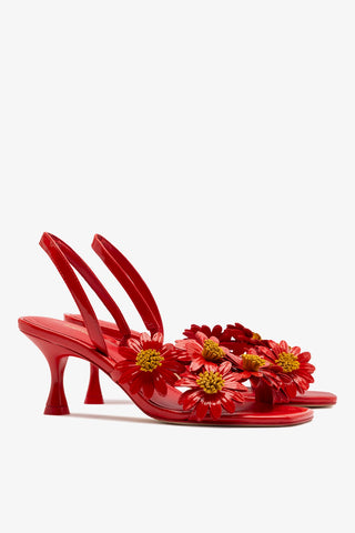 Fiore Sandal Scarlet Patent Leather Sandal Larroudé