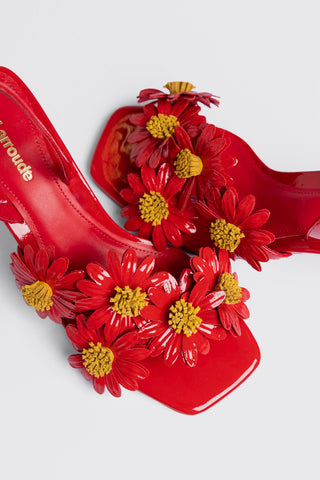 Fiore Sandal Scarlet Patent Leather Sandal Larroudé