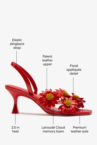 Fiore Sandal Scarlet Patent Leather Sandal Larroudé