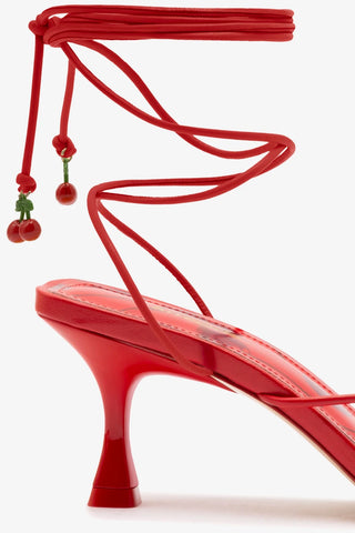 Nadia Sandal In Scarlet Leather