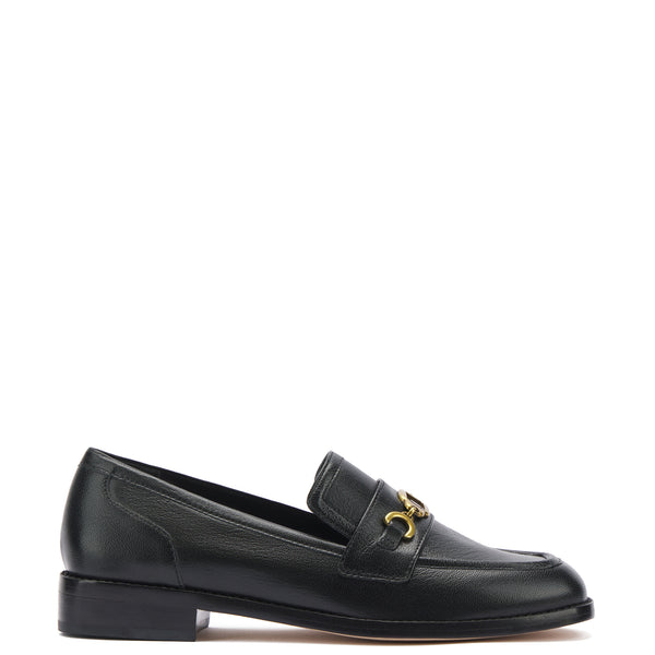 Patricia Loafer In Black Leather - Larroude