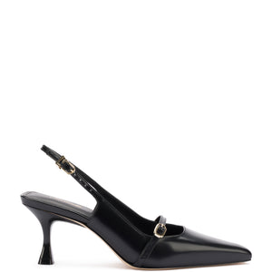 Ines Pump In Black Leather - Larroude