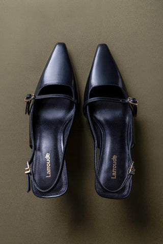 Ines Pump In Black Leather Pump Larroudé