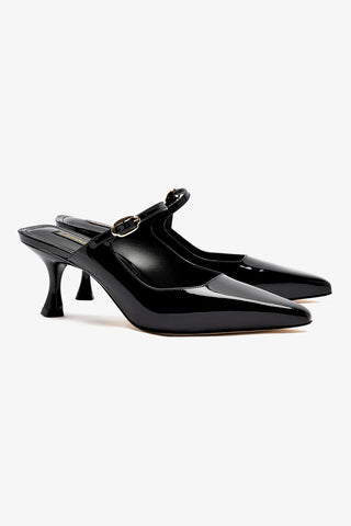 Ines Mule In Black Patent Leather