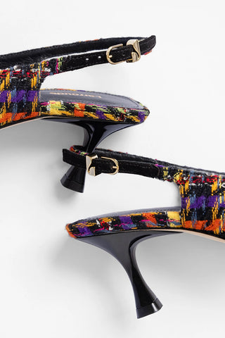 Ines Pump Multicolor Printed Tweed