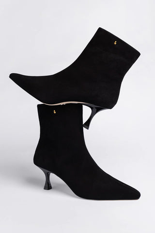 Ines Boot Black Suede Boot Larroudé