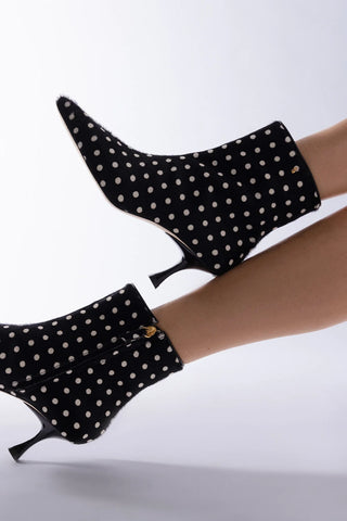Ines Boot Black Printed Hair Leather Boot Larroudé