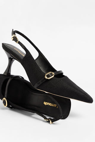 Ines Pump Black Raffia Pump Larroude