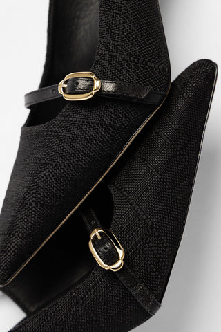 Ines Pump Black Raffia Pump Larroude