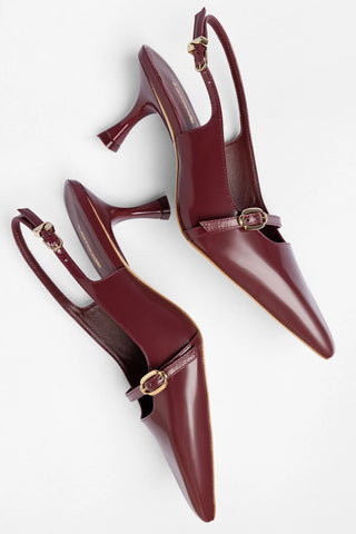Ines Pump Burgundy Leather Pump Larroudé