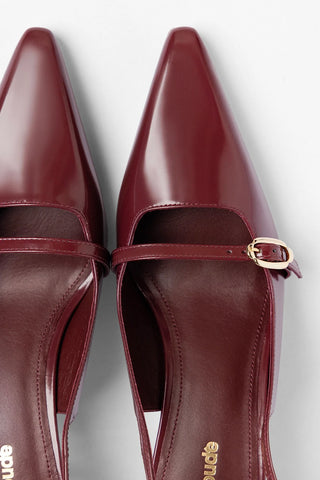 Ines Pump Burgundy Leather Pump Larroudé