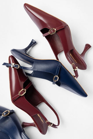 Ines Pump Burgundy Leather Pump Larroudé
