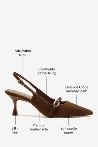 Ines Pump Burnt Umber Suede Pump Larroudé