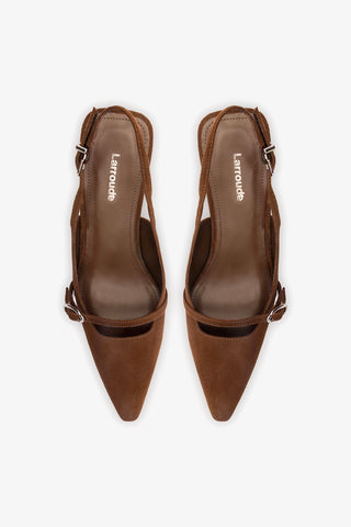 Ines Pump Burnt Umber Suede Pump Larroudé