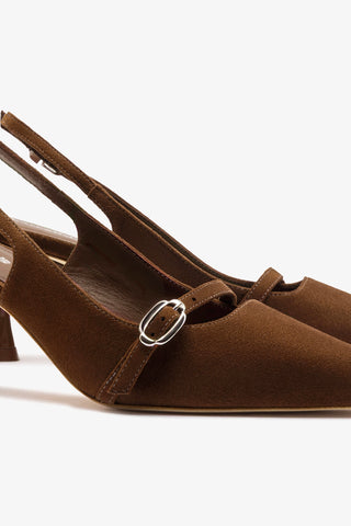 Ines Pump Burnt Umber Suede Pump Larroudé