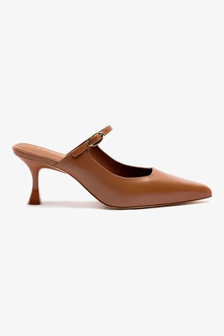 Ines Mule In Caramel Leather